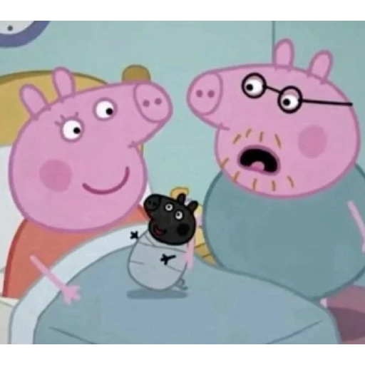 Figurinha: Peppa Pig e família celebrando