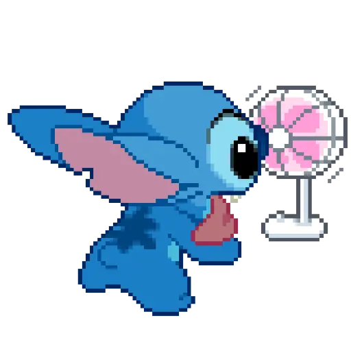 Figurinha: Stitch refrescando