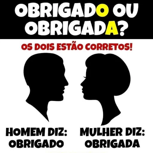 Figurinha: Obrigado ou Obrigada?