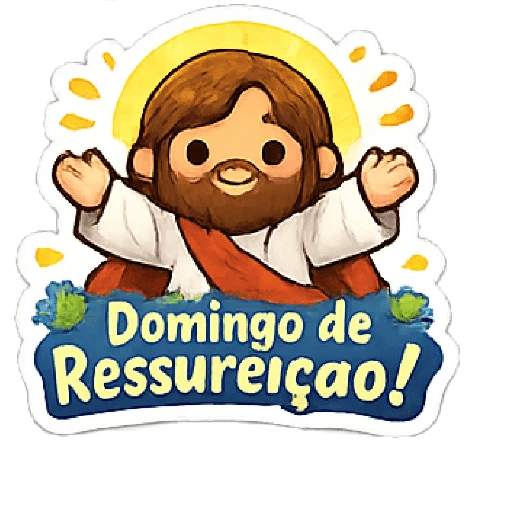 Figurinha: Jesus: Domingo de Ressurreição!