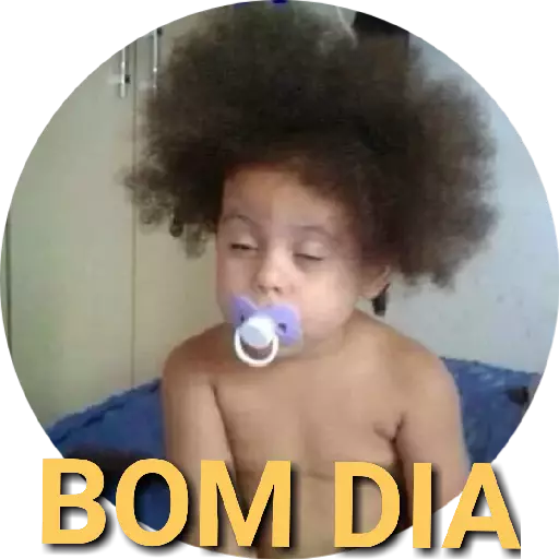 Figurinha: Bebê com chupeta e cabelo afro