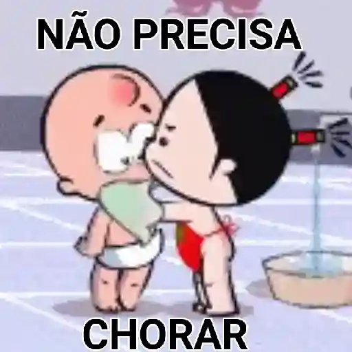 Figurinha: Não precisa chorar