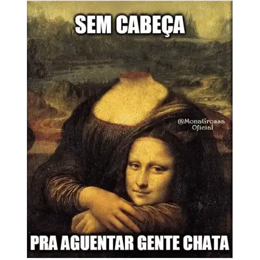 Figurinha: Mona Lisa sem cabeça