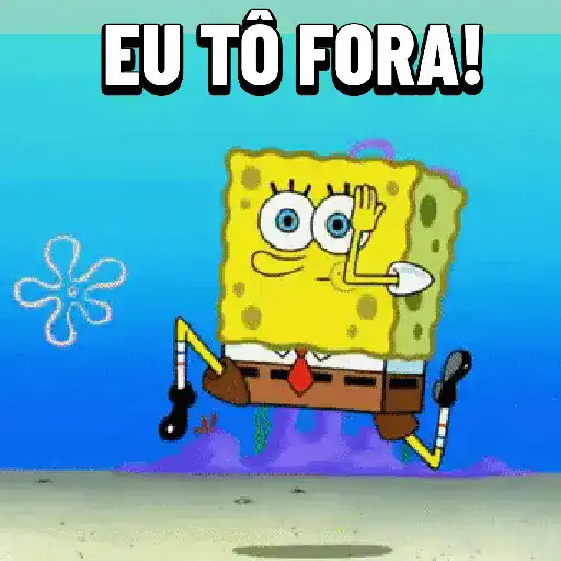 Figurinha: Bob Esponja diz "Eu tô fora!"