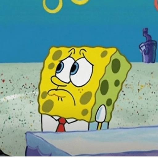 Figurinha: Bob Esponja Pensativo