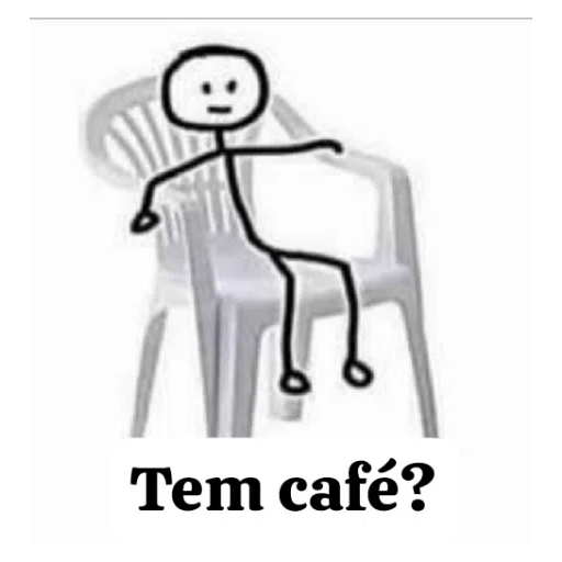 Figurinha: Homem palito querendo café