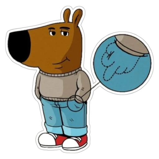 Figurinha: Cachorro de terno no bolso