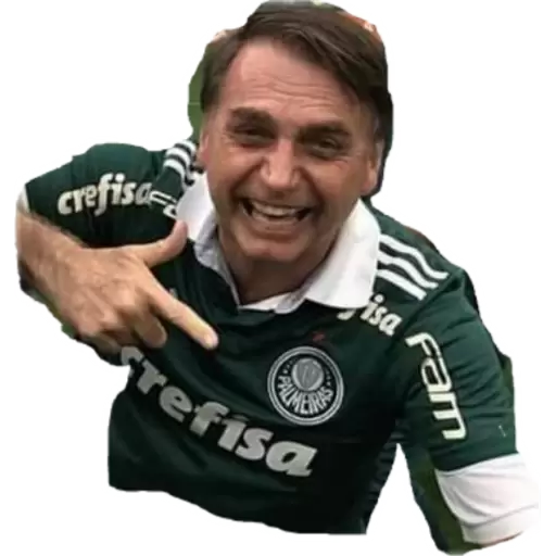 Figurinha: Bolsonaro com camisa do Palmeiras