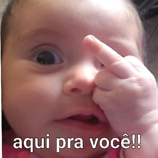 Figurinha: Bebê com dedo no nariz