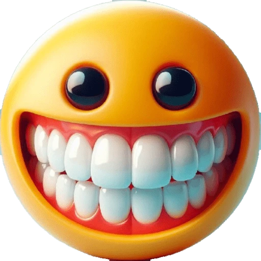Figurinha: Emoji Sorrindo com Dentes Grandes