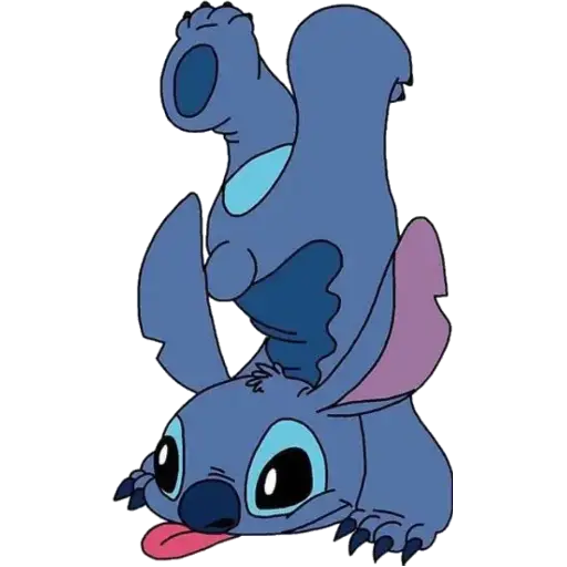 Figurinha: Stitch com a língua para fora