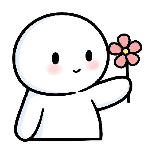 Figurinha: Personagem fofo com flor