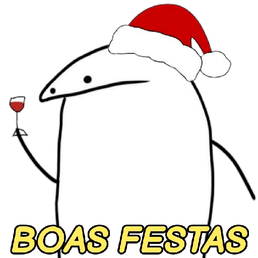 Figurinha: Flork Natalino com Taça de Vinho