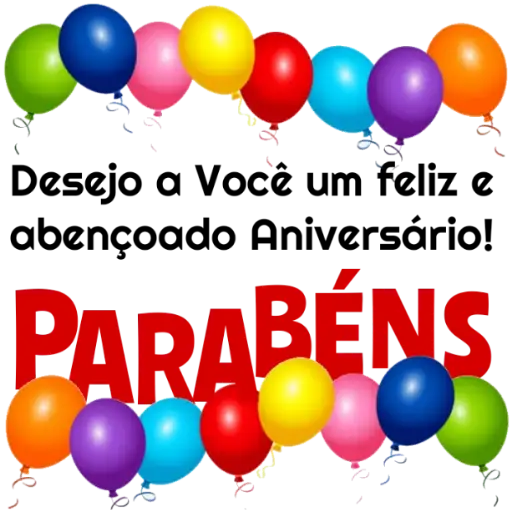 Figurinha: Parabéns balões coloridos