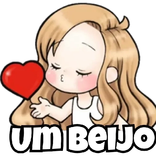 Figurinha: Menina mandando um beijo
