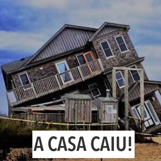 Figurinha: A casa caiu!