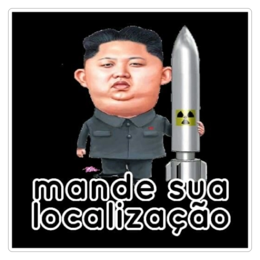 Figurinha: Kim Jong Un com míssil