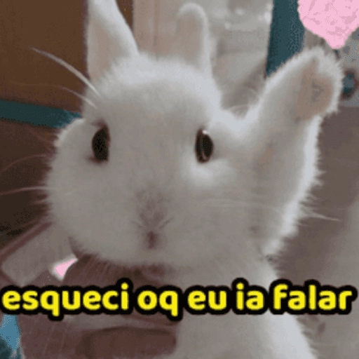 Figurinha: Coelhinho esqueceu o que ia falar