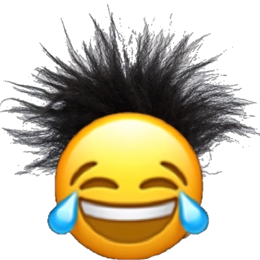 Figurinha: Emoji Risonho com Cabelo Maluco