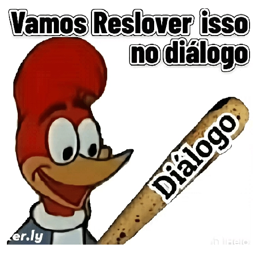 Figurinha: Pica Pau: Vamos resolver isso