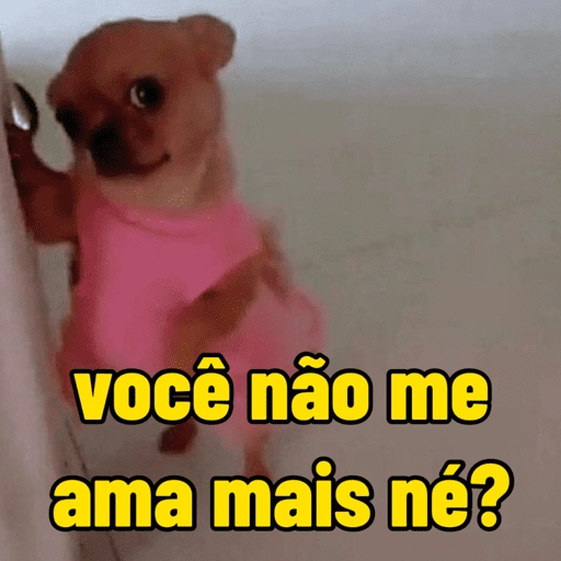 Figurinha: Cachorro te olhando com desconfiança
