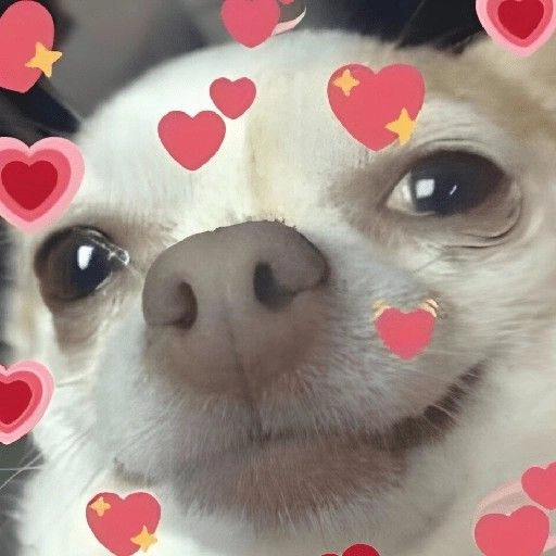 Figurinha: Cachorrinho fofo com corações