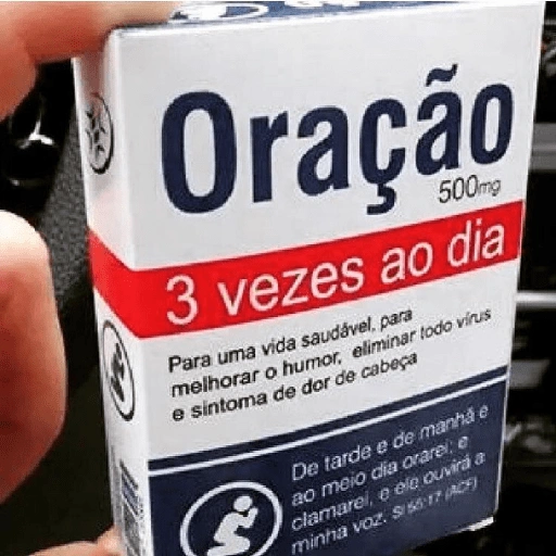 Figurinha: Oração 500mg 3 vezes ao dia