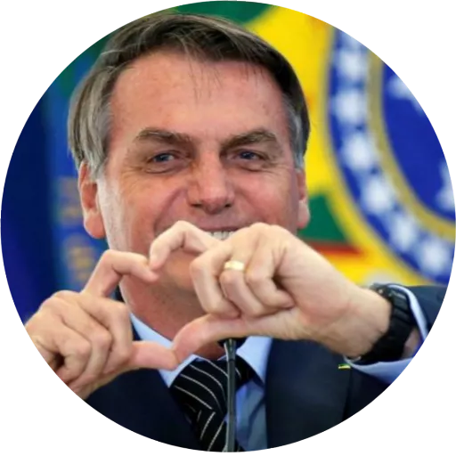 Figurinha: Bolsonaro com as mãos em forma de coraçã