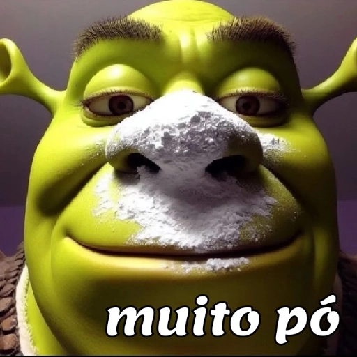 Figurinha: Shrek com pó no nariz