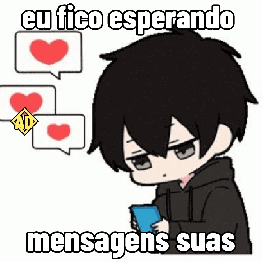 Figurinha: Eu fico esperando mensagens suas