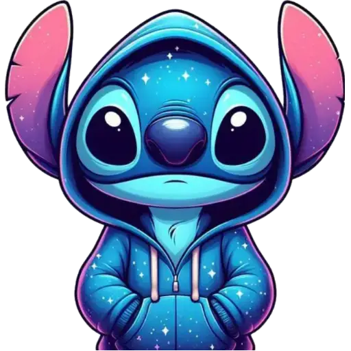 Figurinha: Stitch com Moletom Galáctico