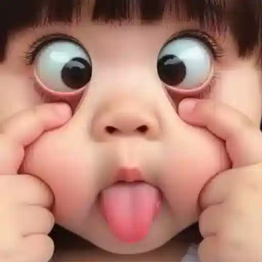 Figurinha: Bebê Fazendo Careta Divertida
