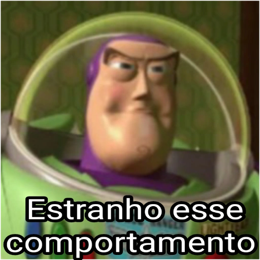 Figurinha: Buzz Lightyear estranhando
