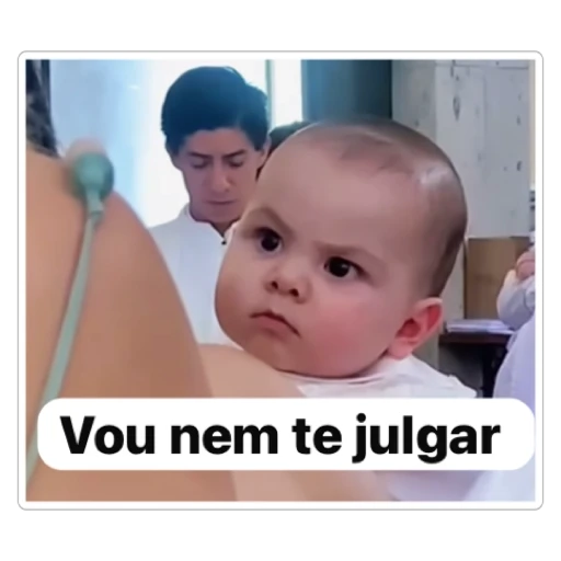 Figurinha: Bebê com cara de poucos amigos