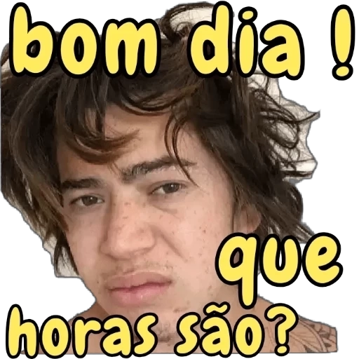 Figurinha: Bom dia, que horas são?