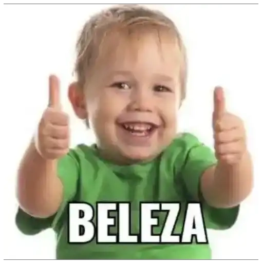 Figurinha: Bebê com polegares para cima "Beleza"