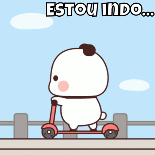 Figurinha: Ursinho na patinete "Estou Indo"