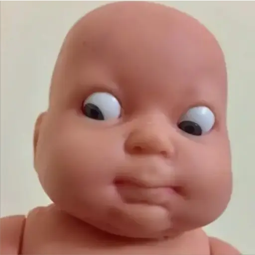 Figurinha: Bebê com Olhar Estranho
