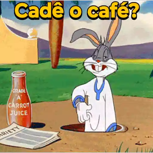 Sticker: Conejo buscando café