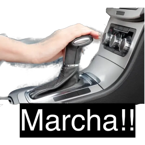 Figurinha: Mão trocando marcha de carro