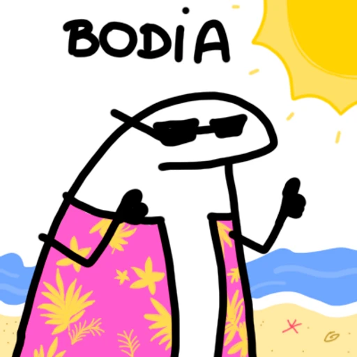 Figurinha: Personagem Flork com óculos escuros e ca