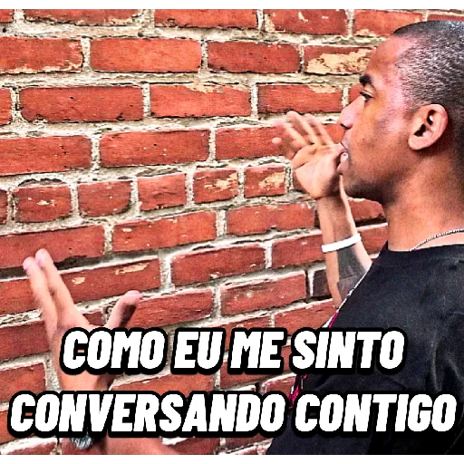 Figurinha: Conversando com a parede