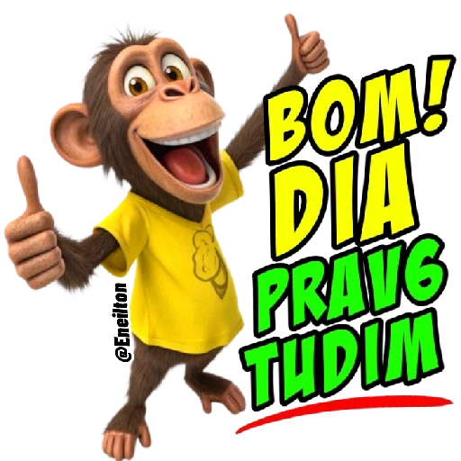 Figurinha: Macaco com Bom Dia Pra Vc Tudim