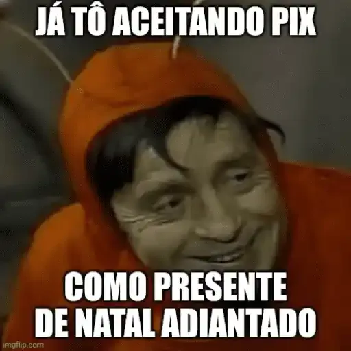 Figurinha: Chaves aceitando PIX de Natal