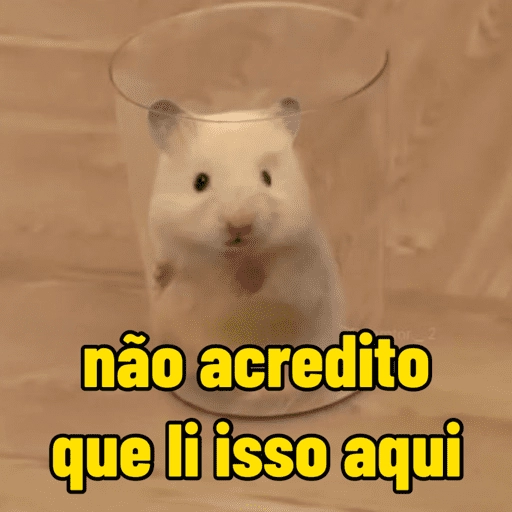 Figurinha: Hamster não acredito que li isso