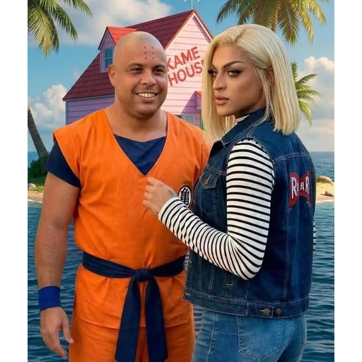Figurinha: Ronaldo e Pabllo Vittar como Goku e Andr