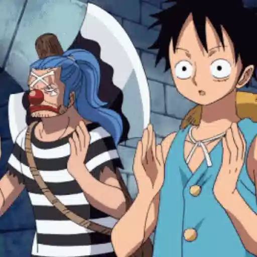 Figurinha: Buggy e Luffy