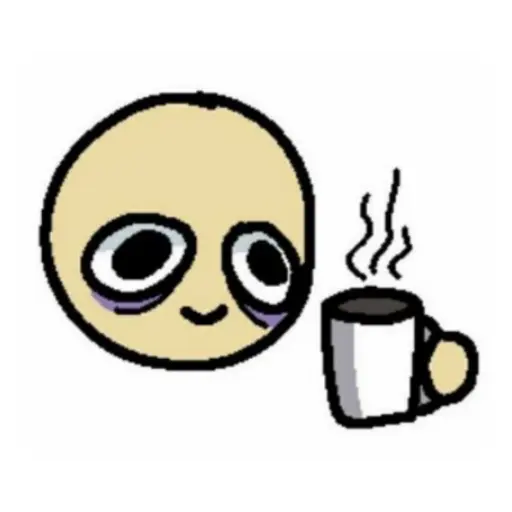 Figurinha: Cansado com café