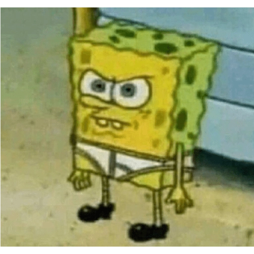 Figurinha: Bob Esponja zangado
