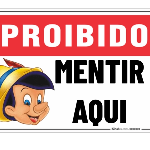 Figurinha: Pinóquio diz: Proibido Mentir